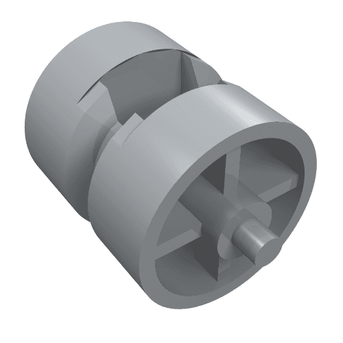 Wheel Centre Wide with Stub Axles [Tricycle] em Cinza azulado claro