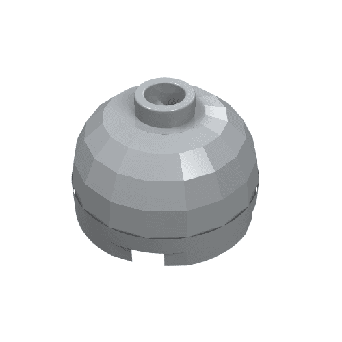 Brick Round 2 x 2 Dome Top, Blocked Open Stud, Bottom Axle Holder em Cinza azulado claro