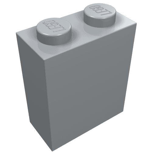 Brick 1 x 2 x 2 with Inside Axle Holder em Cinza azulado claro
