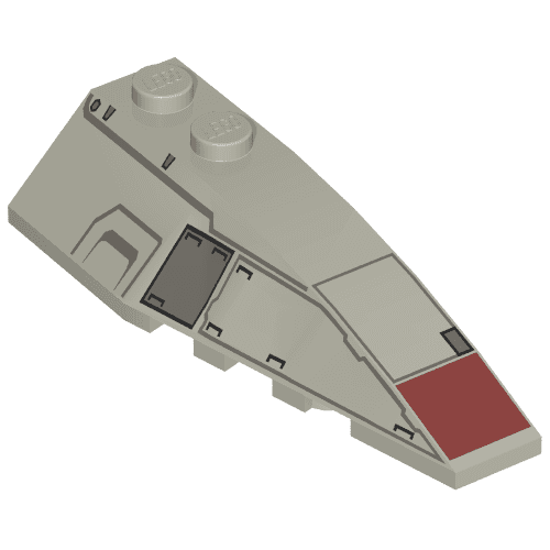 Brick Wedged, Curved 6 x 2 Right with Mini AT-TE Print