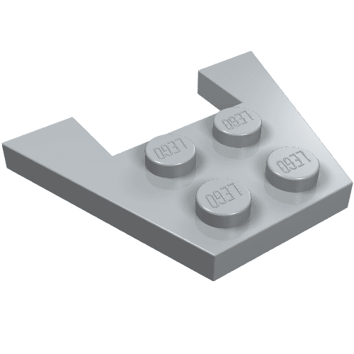 Wedge Plate 3 x 4 without Stud Notches em Cinza azulado claro