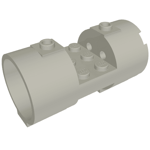 Cylinder 3 x 6 x 2 2/3 Horizontal Solid Studs em Cinza azulado claro