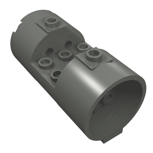 Cylinder 3 x 6 x 2 2/3 Horizontal Hollow Studs em Cinza azulado escuro
