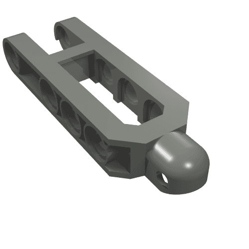 Technic Steering Arm 6.5 x 2 with Towball Socket Rounded, Chamfered em Cinza azulado escuro