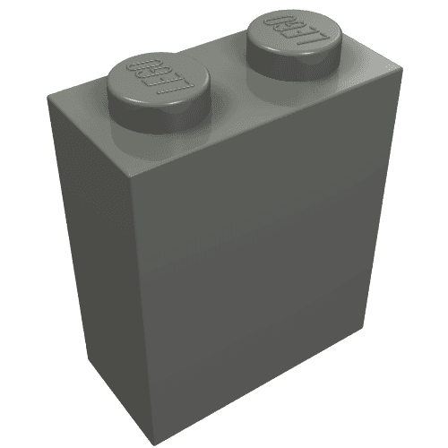 Brick 1 x 2 x 2 with Inside Axle Holder em Cinza azulado escuro
