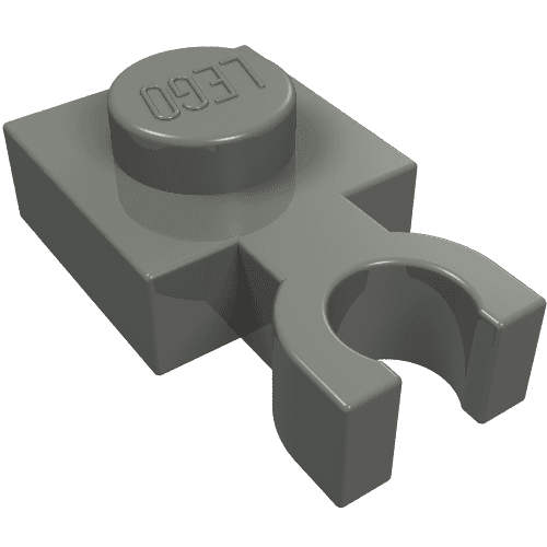 Plate Special 1 x 1 with Clip Vertical [Thin U Clip] em Cinza azulado escuro