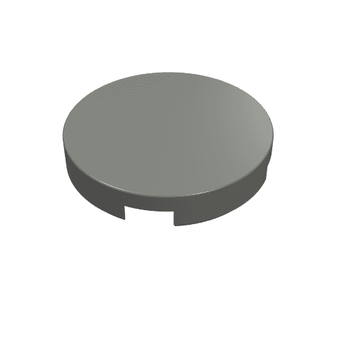 Tile Round 2 x 2 with Bottom Cross em Cinza azulado escuro