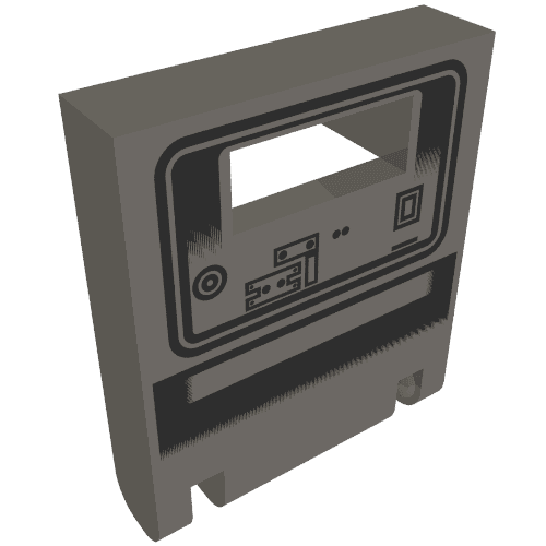 Box 2 x 2 x 2 Door with Slot and Gonk Droid Print em Cinza azulado escuro