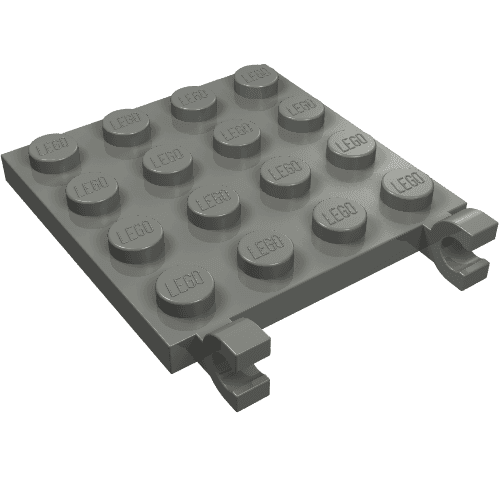 Plate Special 4 x 4 with Clips Horizontal em Cinza azulado escuro