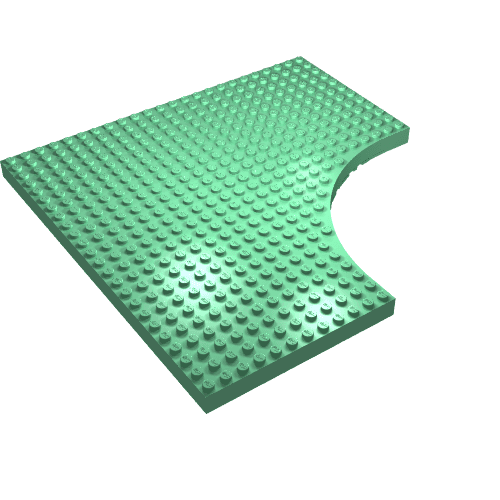 Brick Special 24 x 24 without 12 x 12 Quarter Circle em Verde médio