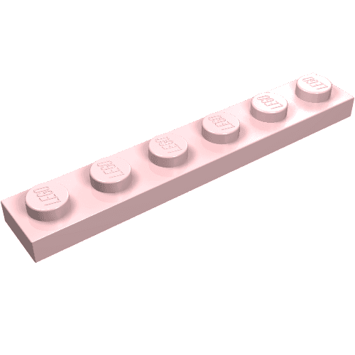 Plate 1 x 6 em Rosa claro