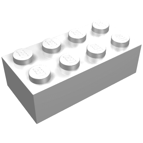Brick 2 x 4 em Branco leitoso