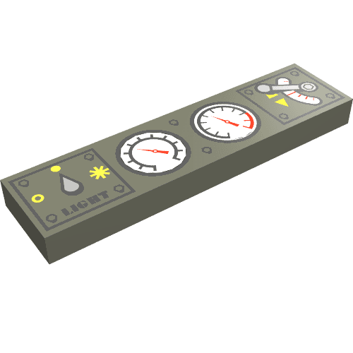 Tile 1 x 4 with Train Controls Print