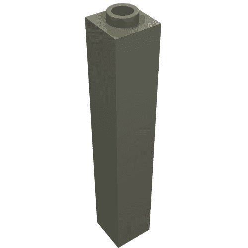 Brick 1 x 1 x 5 with Blocked Open or Hollow Stud em Cinza escuro