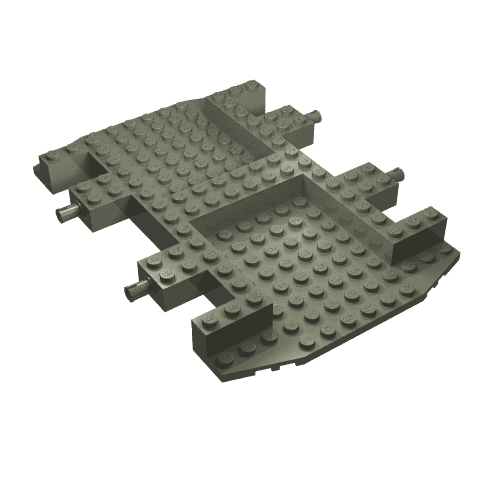 Vehicle Base 12 x 18 x 1 1/3, Recessed Surface, Cutouts, Wedged Front