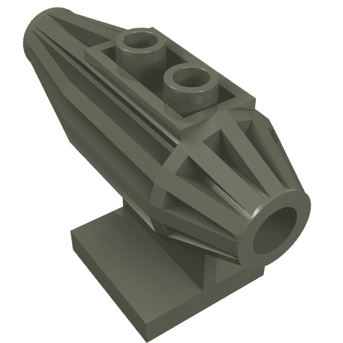 Engine, Strakes, 2 Top Studs, 2 x 2 Bottom Tile em Cinza escuro