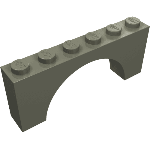 Brick Arch 1 x 6 x 2 - Thick Top with Reinforced Underside em Cinza escuro