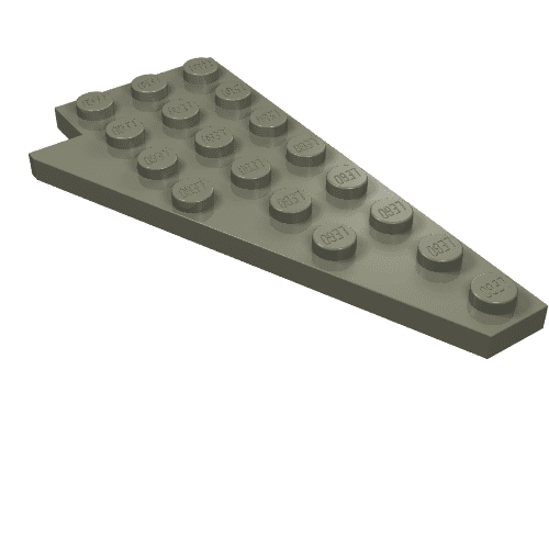 Wedge Plate 8 x 4 Wing Right with Stud Notch em Cinza escuro