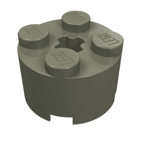 Brick Round 2 x 2 with Axle Hole em Cinza escuro
