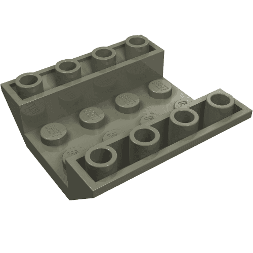 Brick Sloped Inverted 45° 4 x 4 Double with 4 x 2 Recessed em Cinza escuro