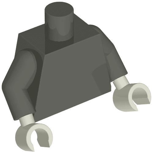 Torso, Dark Gray Arms, White Hands [Plain]