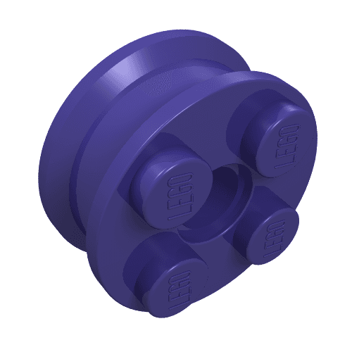 Wheel Freestyle with 2 x 2 Studs and Pin Hole em Roxo escuro