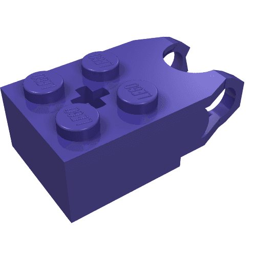Technic Brick Special 2 x 2 with Ball Socket Reinforced and Axle Hole em Roxo escuro