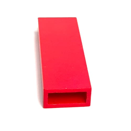 Brick 1 x 2 x 5 without Side Supports em Vermelho