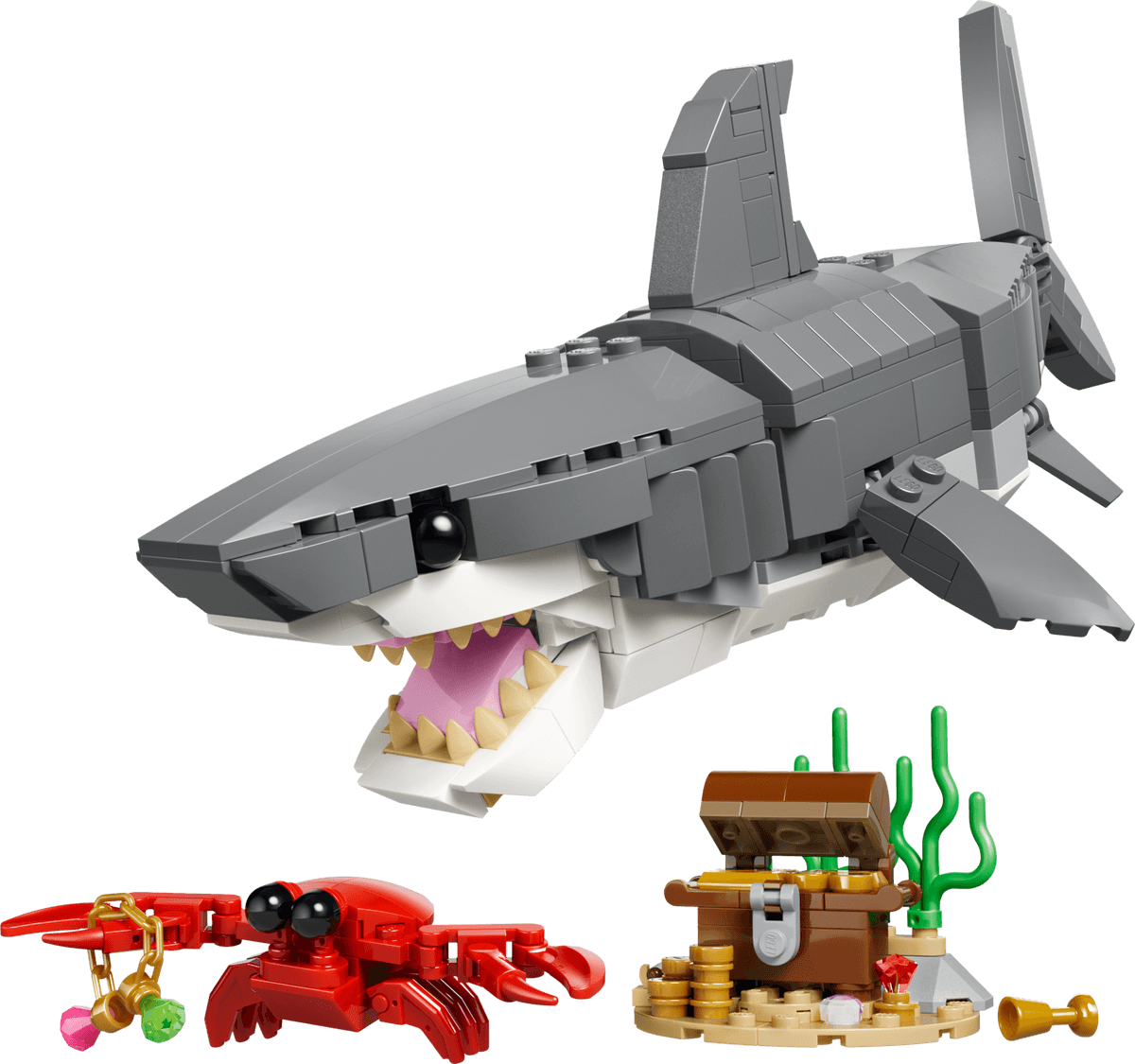 Fierce Shark with a Treasure Chest