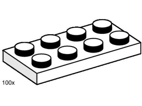 2 x 4 White Plates