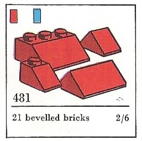 Slopes and Slopes Double 2 x 3 and 2 x 1, Red (The Building Toy)