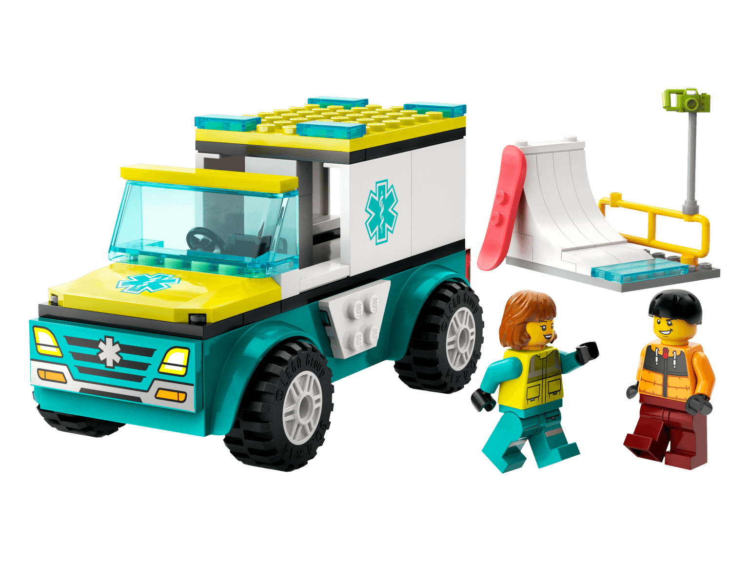 Emergency Ambulance and Snowboarder