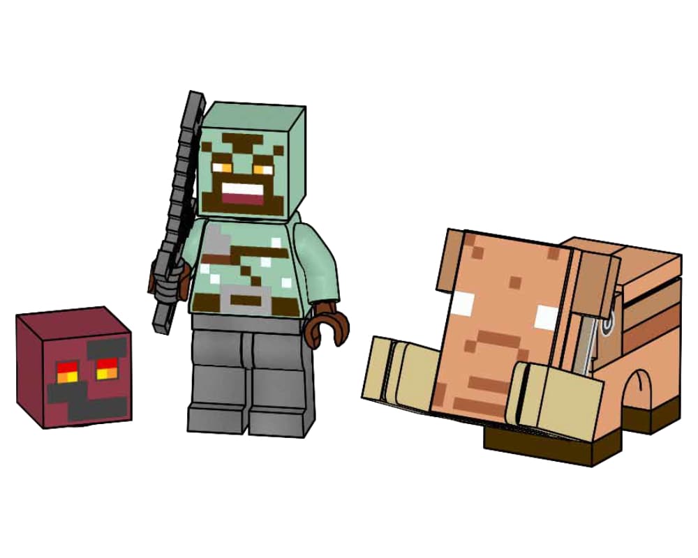 Orc Warrior with Baby Hoglin and Magma Cube