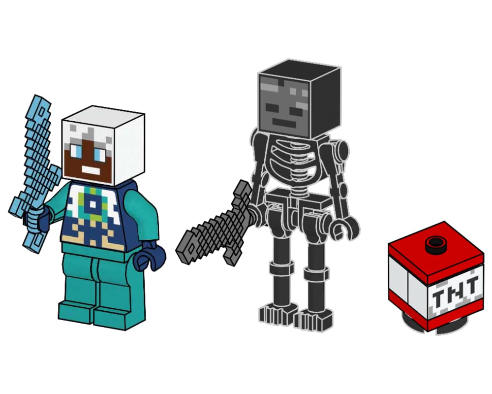 Wither Skeleton and Ender Explorer with TNT