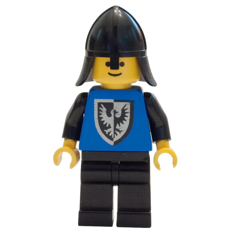 Knight (Black Falcon) - Black Legs, Black Hips, Rounded Shield, Neck-Protector, 3626a