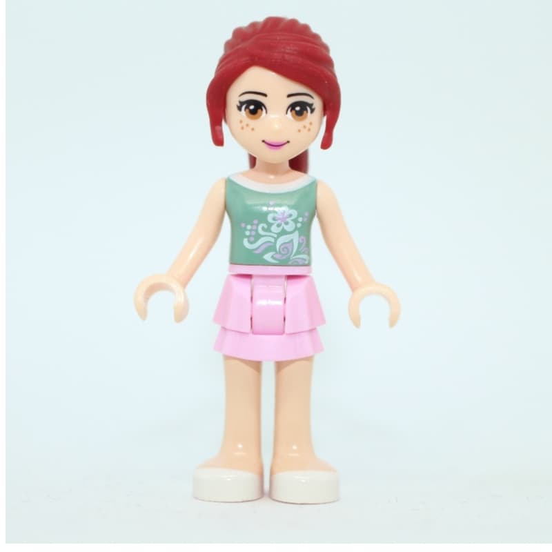 Mia - Sand Green Top, Bright Pink Skirt