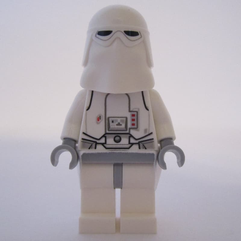 Snowtrooper, Light Bluish Gray Hips, Neck Bracket with Printed 1 x 1 Tile and 1 x 1 Plate with Clip Light, Kama