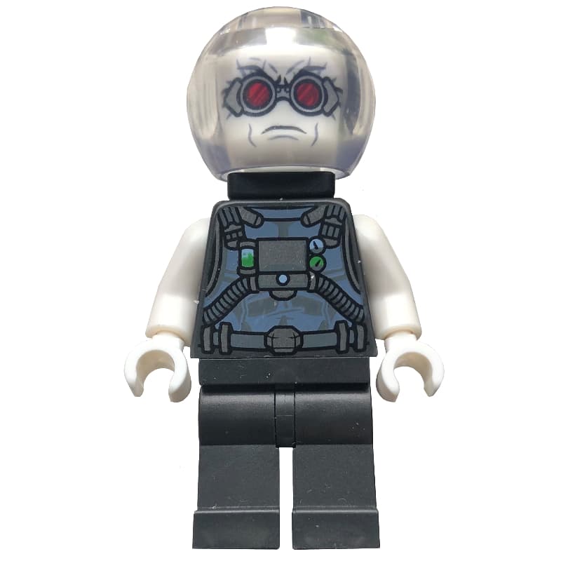 Mr. Freeze with Pearl Dark Gray Outfit and Neck Bracket with 4 Bars
