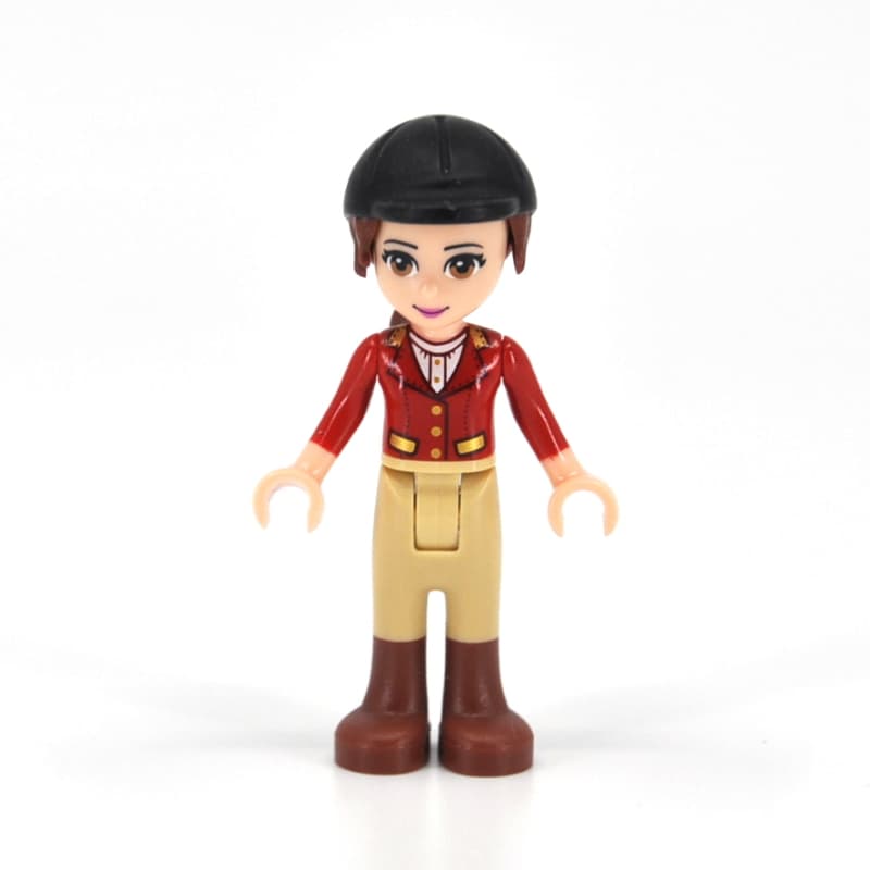 Olivia - Red Jacket, Tan Trousers
