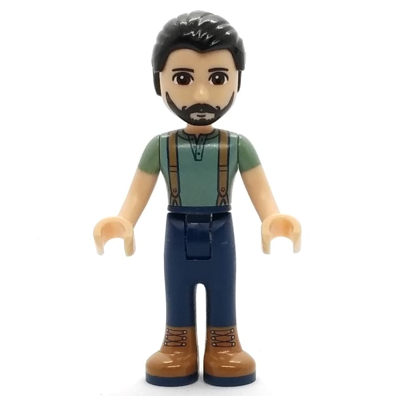 Steve - Sand Green Shirt, Dark Blue Trousers