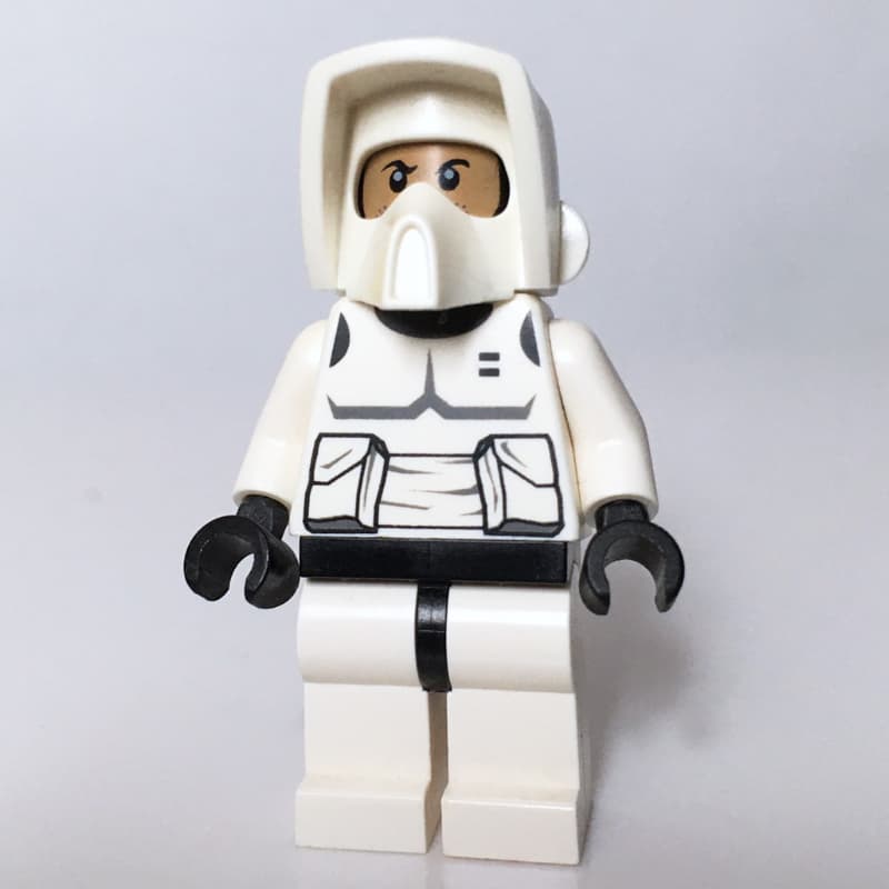 Scout Trooper, Printed Black Head, White Legs