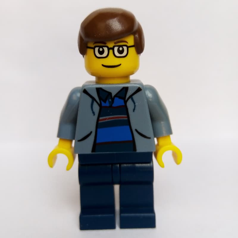 Peter Parker in Sand Blue Jacket with Blue and Dark Blue Striped Shirt