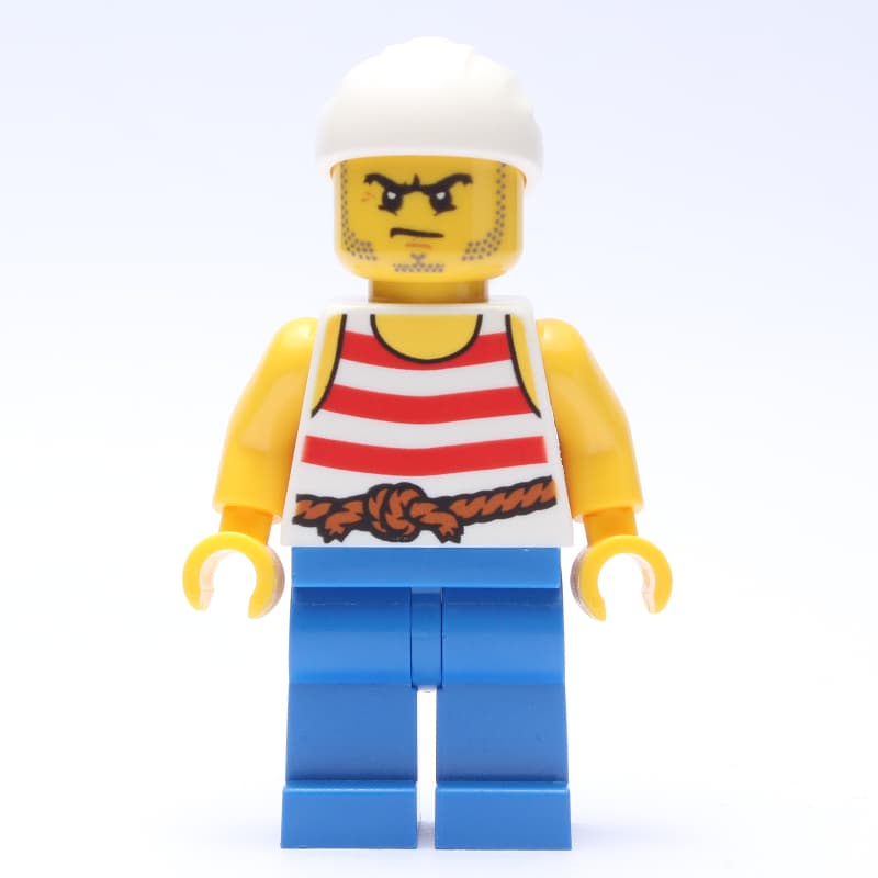 Pirate - Red Stripes, Blue Legs, White Bandana