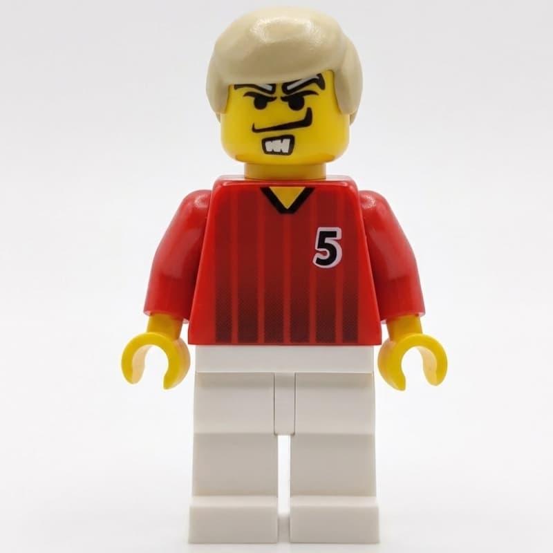 Soccer Player Red Torso, White Legs, #5