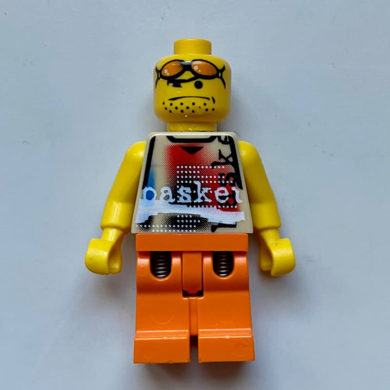 Basketball Player, White Torso, Orange Legs