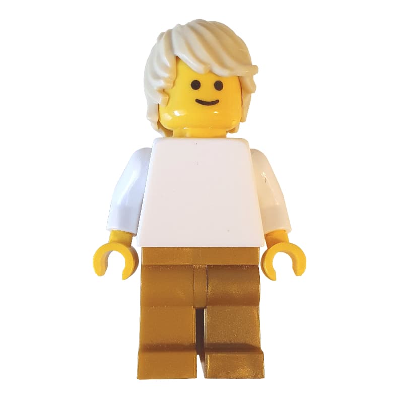 Man, Plain White Torso, Pearl Gold Legs, Tan Hair