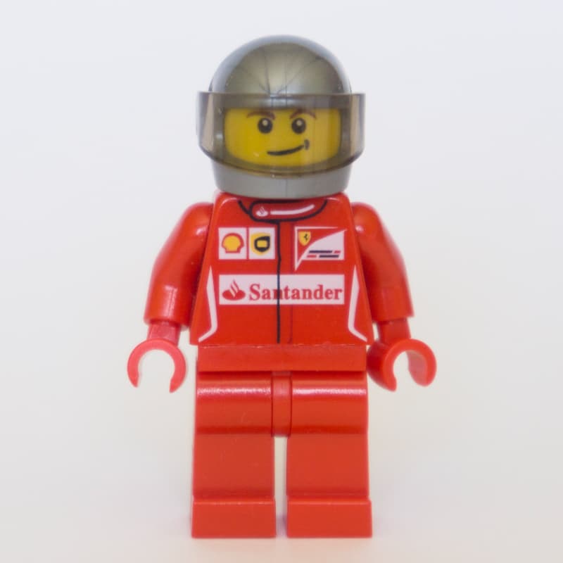 Race Driver, Red Torso, Red Legs, Dark Pearl Helmet, Ferrari