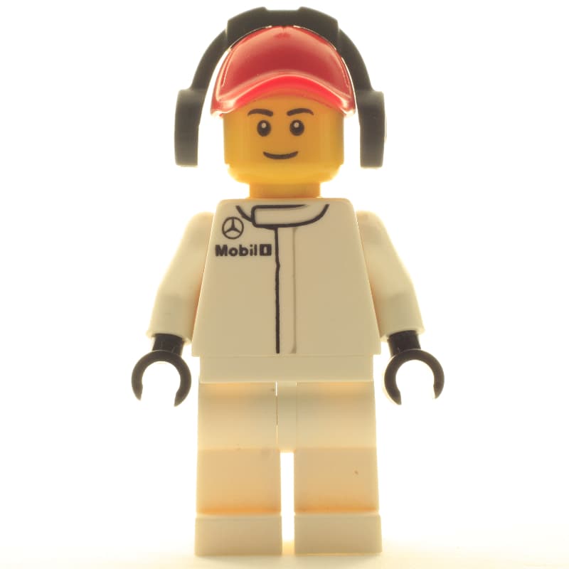 Pit Crew, White Torso, White Legs, Red Cap, Male
