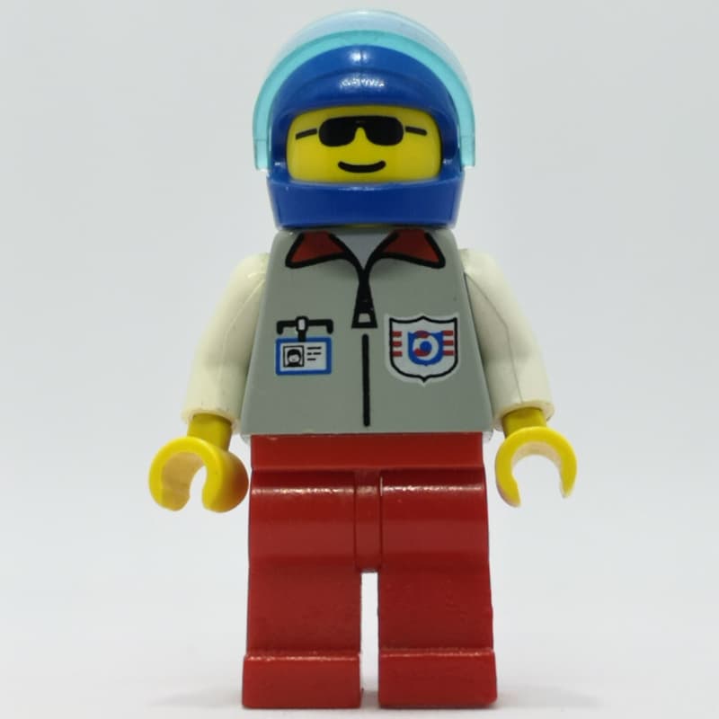 Coast Guard, Light Gray Jacket with Zipper and Badge, Blue Helmet with Visor, Sunglasses