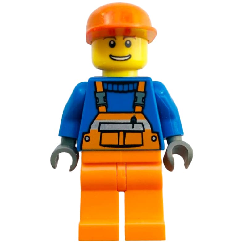 Blue Torso, Orange Overall, Orange Cap